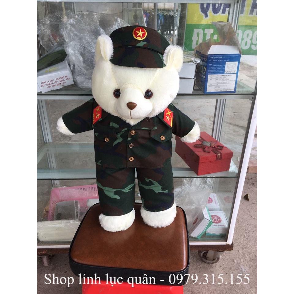 Gấu bông Quân đội Bộ đội rằn ri 55cm mẫu 2020
