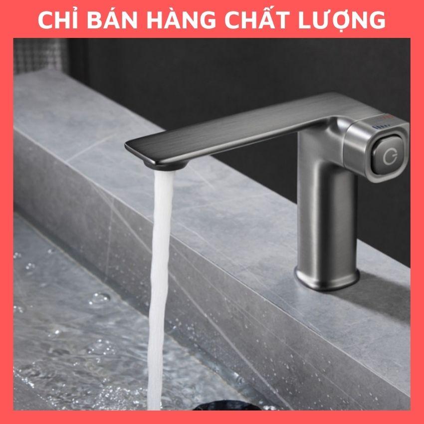 Vòi lavabo GRÜNDER ổn định nhiệt độ màu ghi xám trang nhã cao cấp