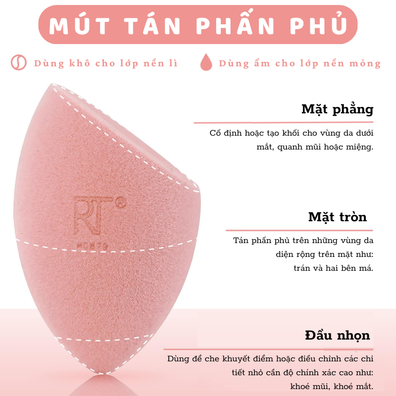 Mút tán phấn phủ Real Techniques miracle powder sponge