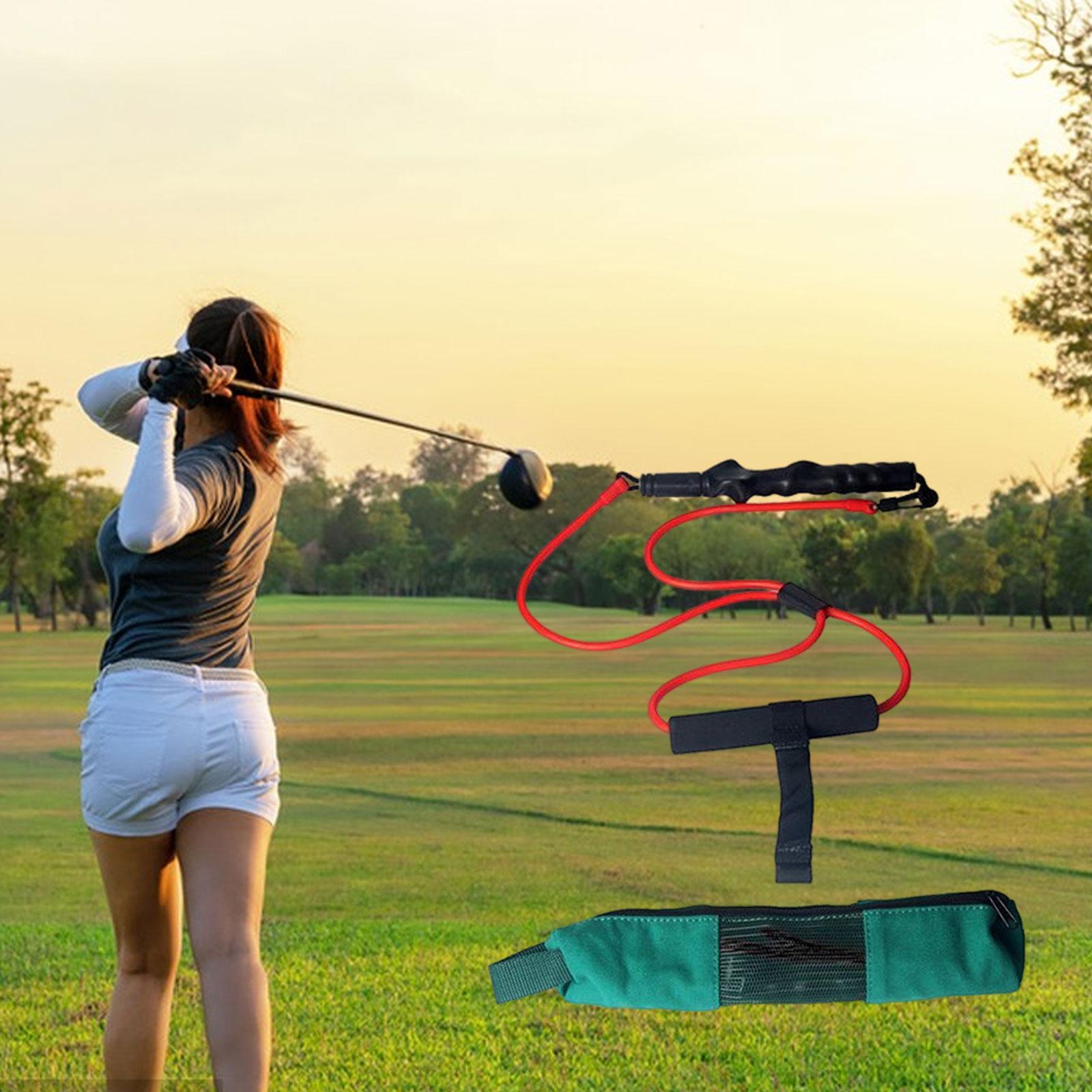 Golf Swing Resistance Bands Posture Correct with Storage Bag Golf Training Aid