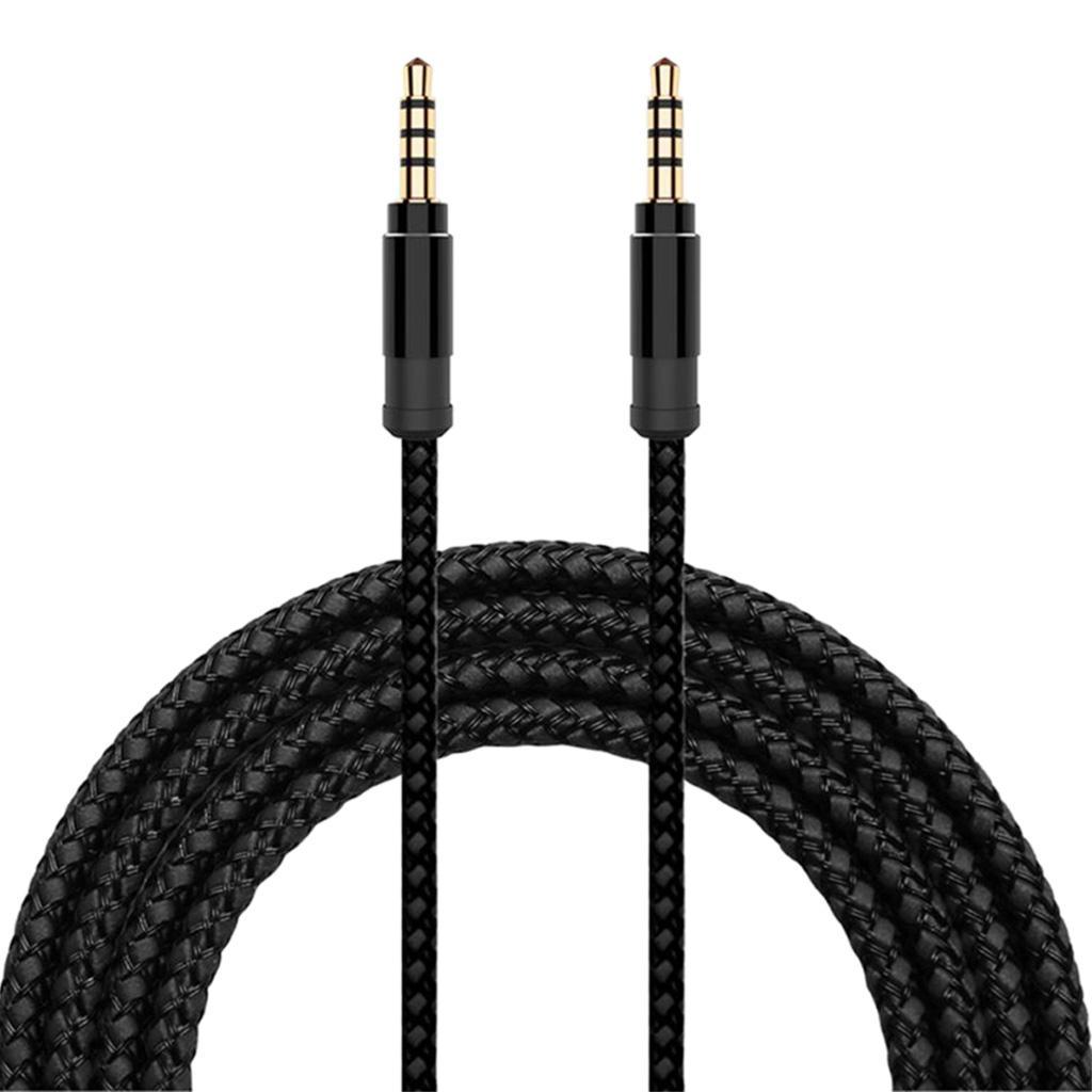 3.5mm Aux Audio Cable Nylon Braided Tablet AUX Audio HiFi Cord 1.5m 4.9ft