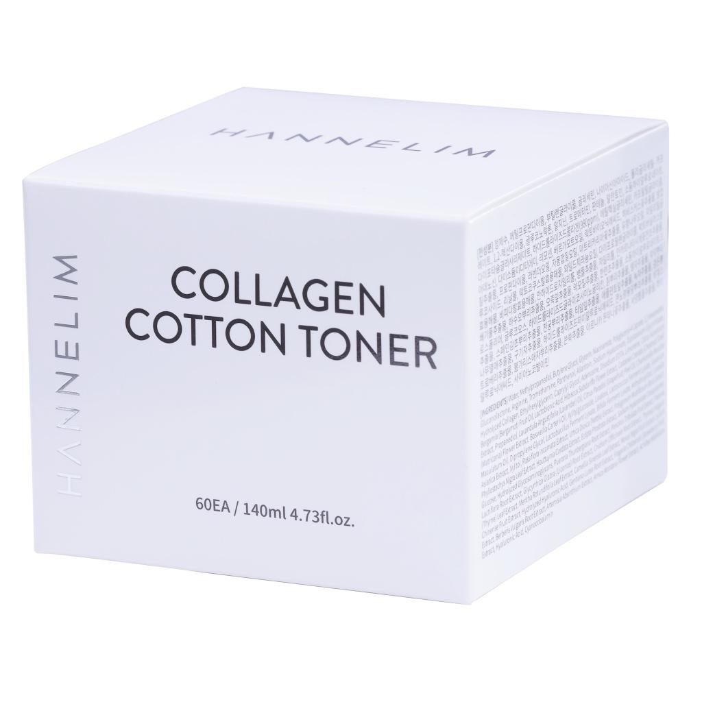 Toner dạng miếng Hannelim Collagen Cotton Toning Pad 140ml