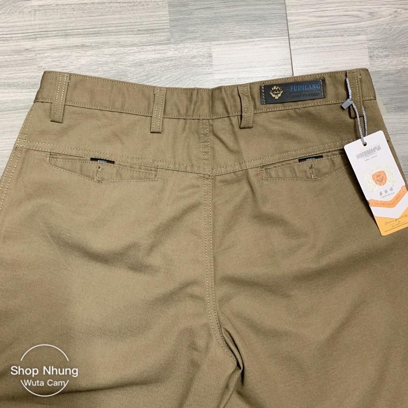Quần ngố thô kaki nam trung niên ngon bổ rẻ dáng thụng túi chéo