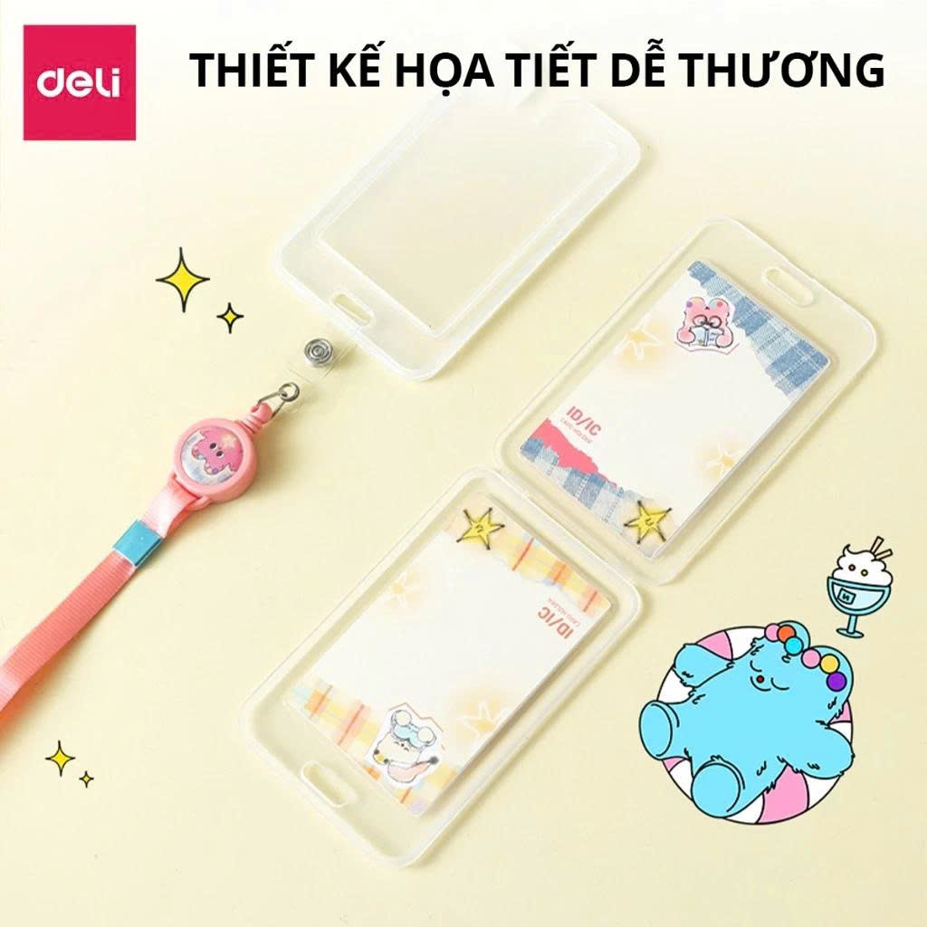 Dây Đeo Thẻ PuPuBaBy Deli Dễ Thương Kéo Dài Được Thẻ Dây Thẻ Móc Trong Suốt Bảng Tên Đựng Thẻ Học Sinh Nhân Viên