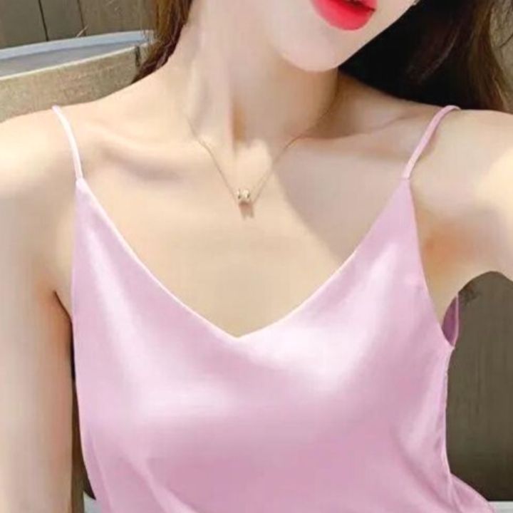 Áo Lụa 2 Dây New Design Kiểu Nữ Nhiều Size, Mặc Mát Trong Vest Blazer Dễ Thương, Chất Satin Trơn Bóng ,Mịn AO0008
