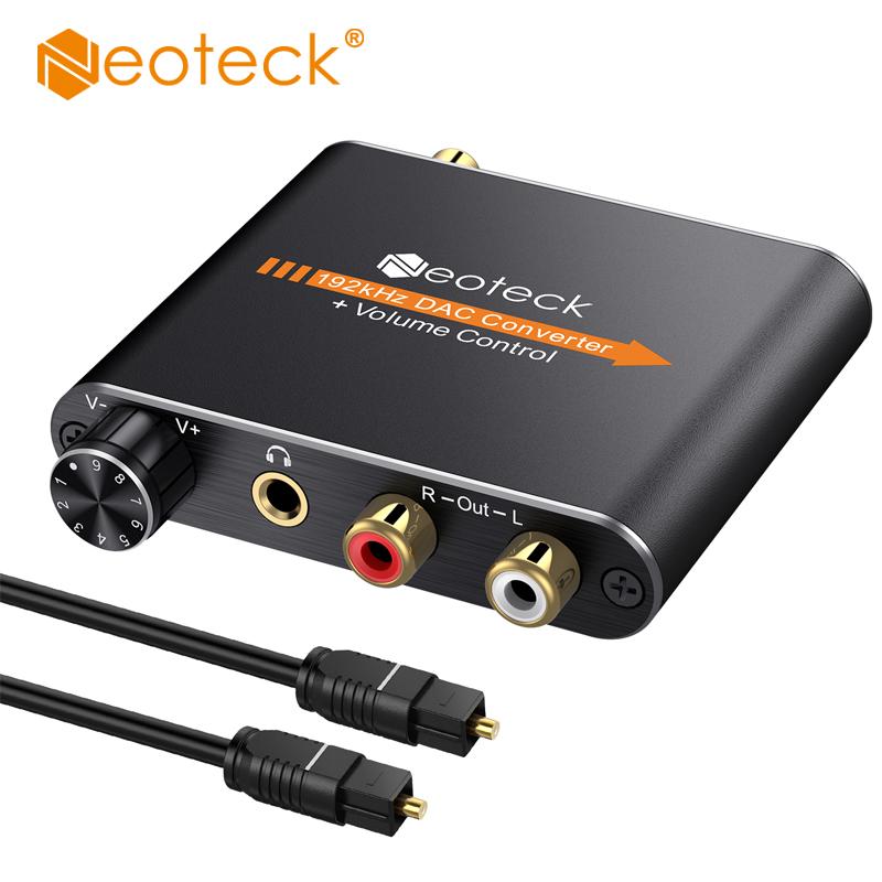 Neoteck 192Khz DAC Đồng Trục Quang Học Sang Analog RCA R/L Audio Jack 3.5mm DAC Bộ Giải Mã Âm Thanh Với Điều Chỉnh Âm Lượng Bộ Chuyển Đổi Cho DVD