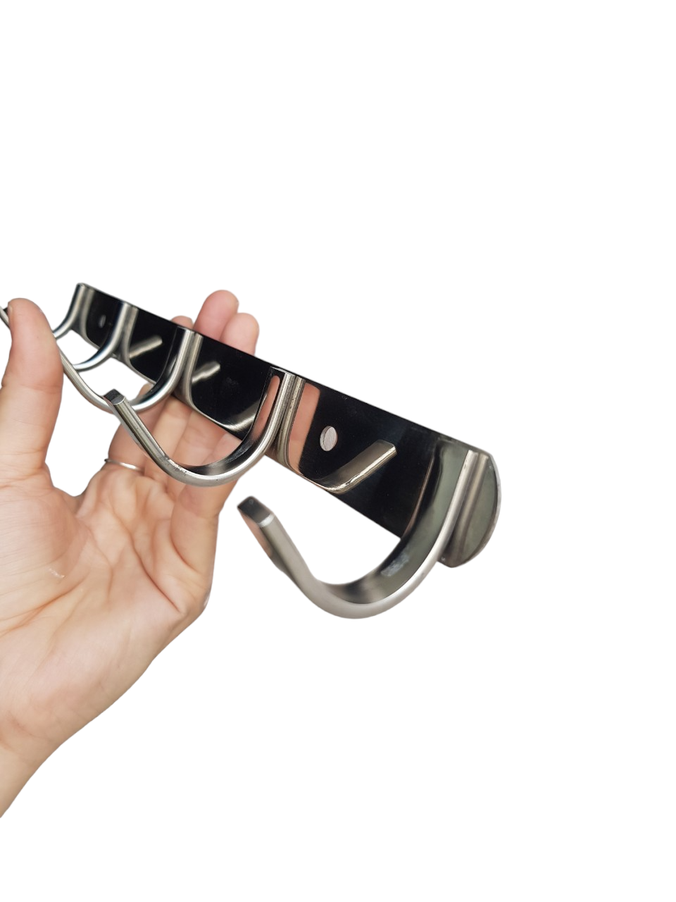 Móc treo quần áo dẹp 5 thanh móc dày 4ly inox chắc chắn kèm ốc vít