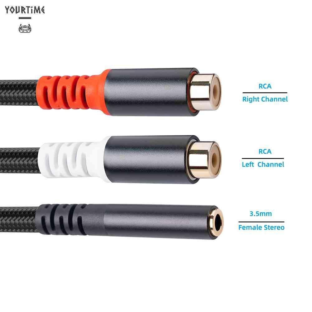 Cáp ChuyểN ĐổI Âm Thanh RCA 1 Sang 2-0.3m 3.5mm Chuyên DụNg