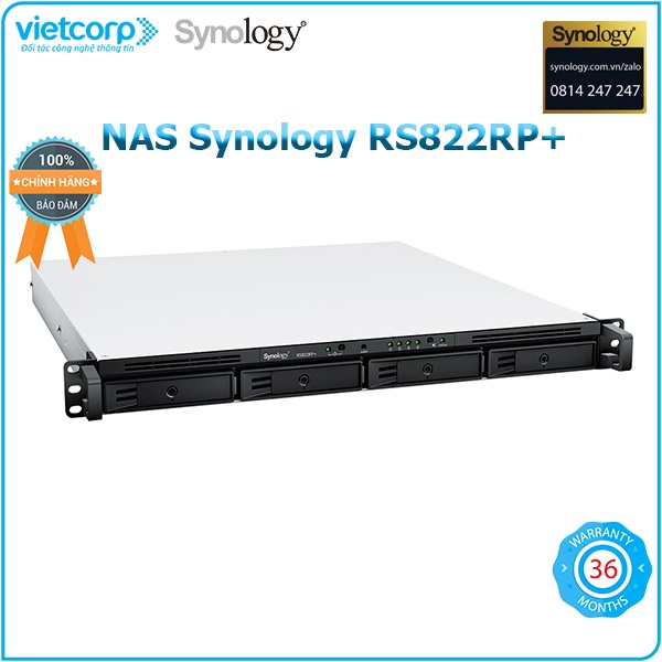 Thiết bị lưu trữ mạng NAS Synology RS822RP+ - Hàng Chính Hãng