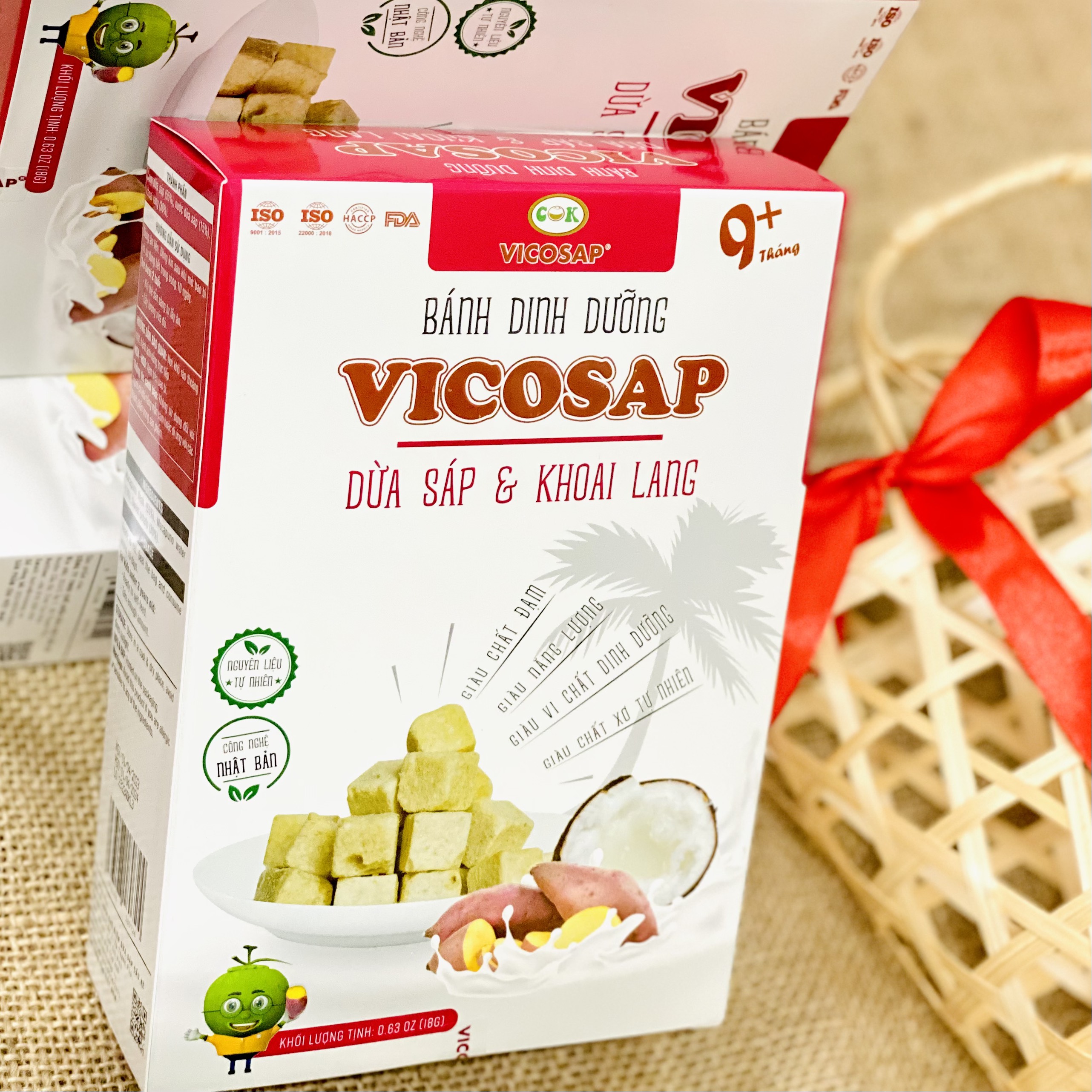 [CHO BÉ] BÁNH DINH DƯỠNG DỪA SÁP &amp; KHOAI LANG VICOSAP