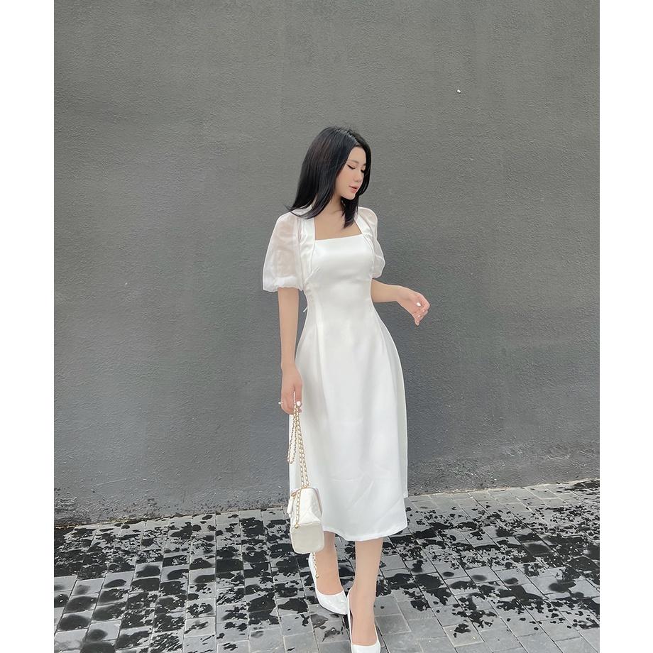 BBSTORE'S Đầm Xòe Tay Lưới Hở Lưng Dự Tiệc Siêu Xinh - D1155