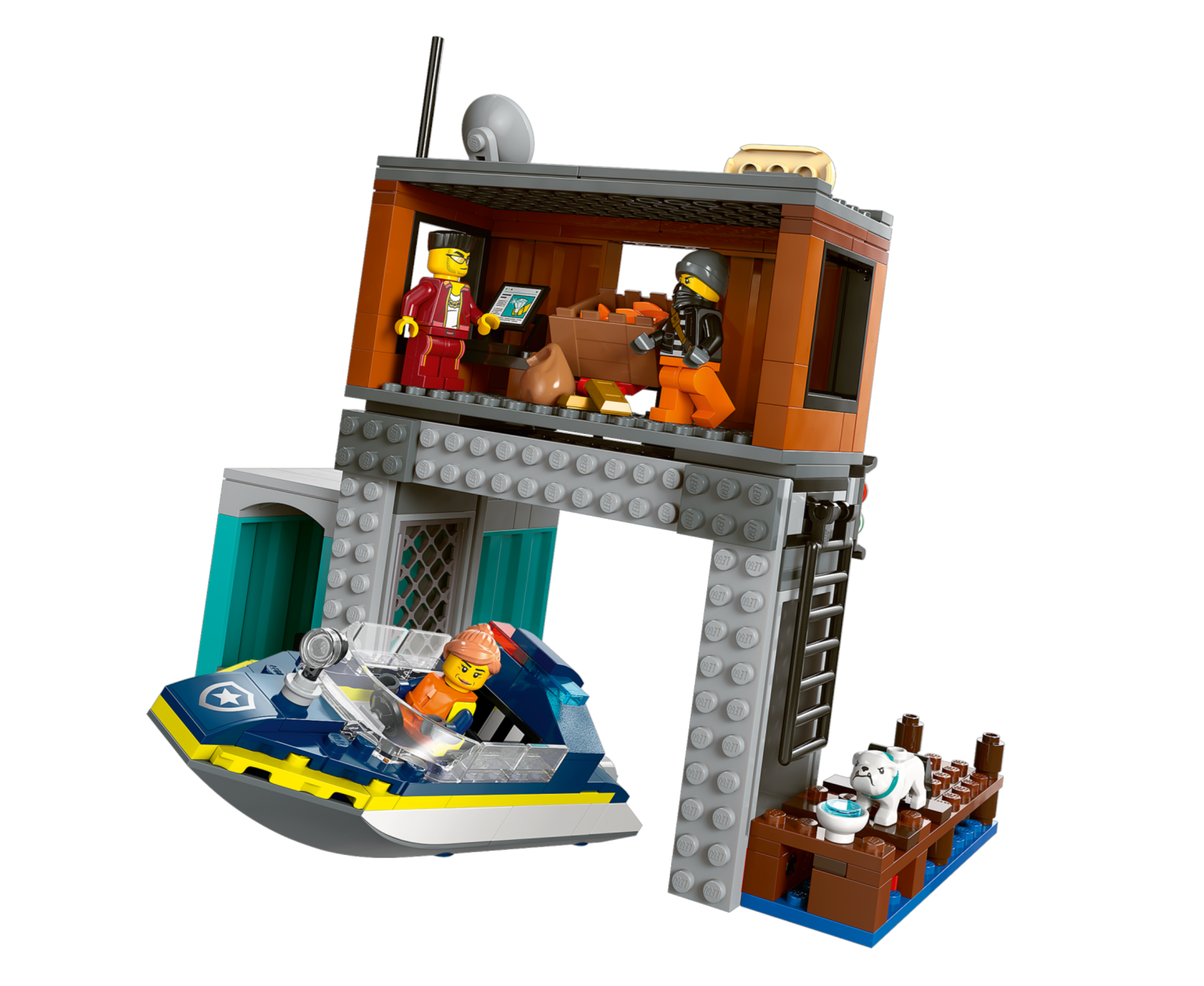 Đồ Chơi Lắp Ráp Tàu Cảnh Sát Và Hang Ổ Tội Phạm - Police Speedboat And Crooks' Hideout - Lego City 60417 (311 Mảnh Ghép)