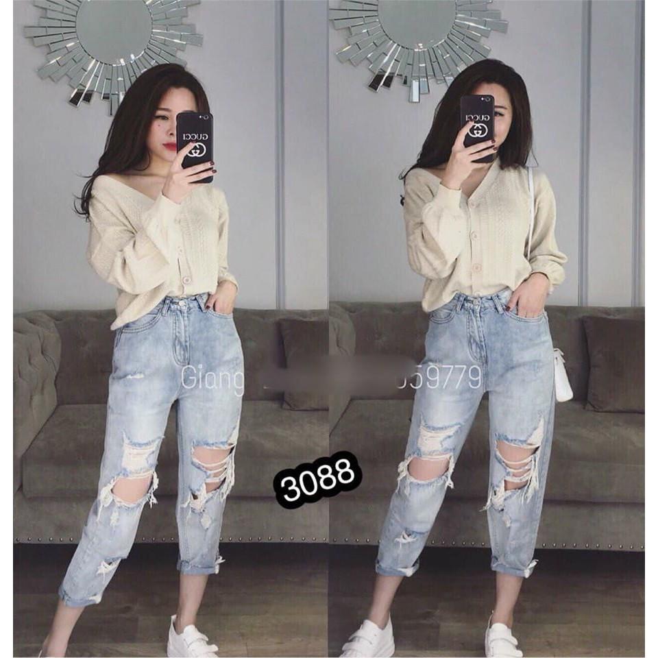 QUẦN BÒ RÁCH MÃ 3088 CÁ TÍNH