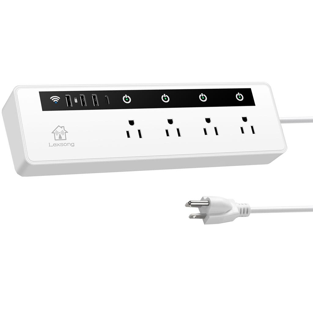 WiFi Smart Power Strip with 4 AC Outlets and 3 USB Ports US Plug