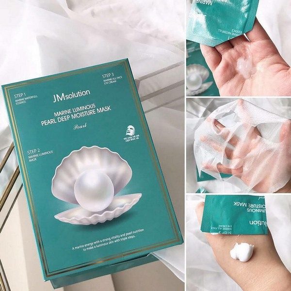 Combo 5 Mặt nạ dưỡng trắng JMsolution Marine Luminous Pearl Deep Moisture Mask 30ml x5