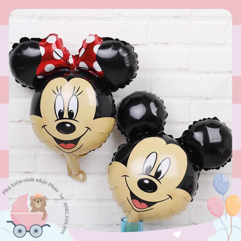 Bóng kiếng nhôm 65cm đầu chuột mickey trang trí sinh nhật HPBD