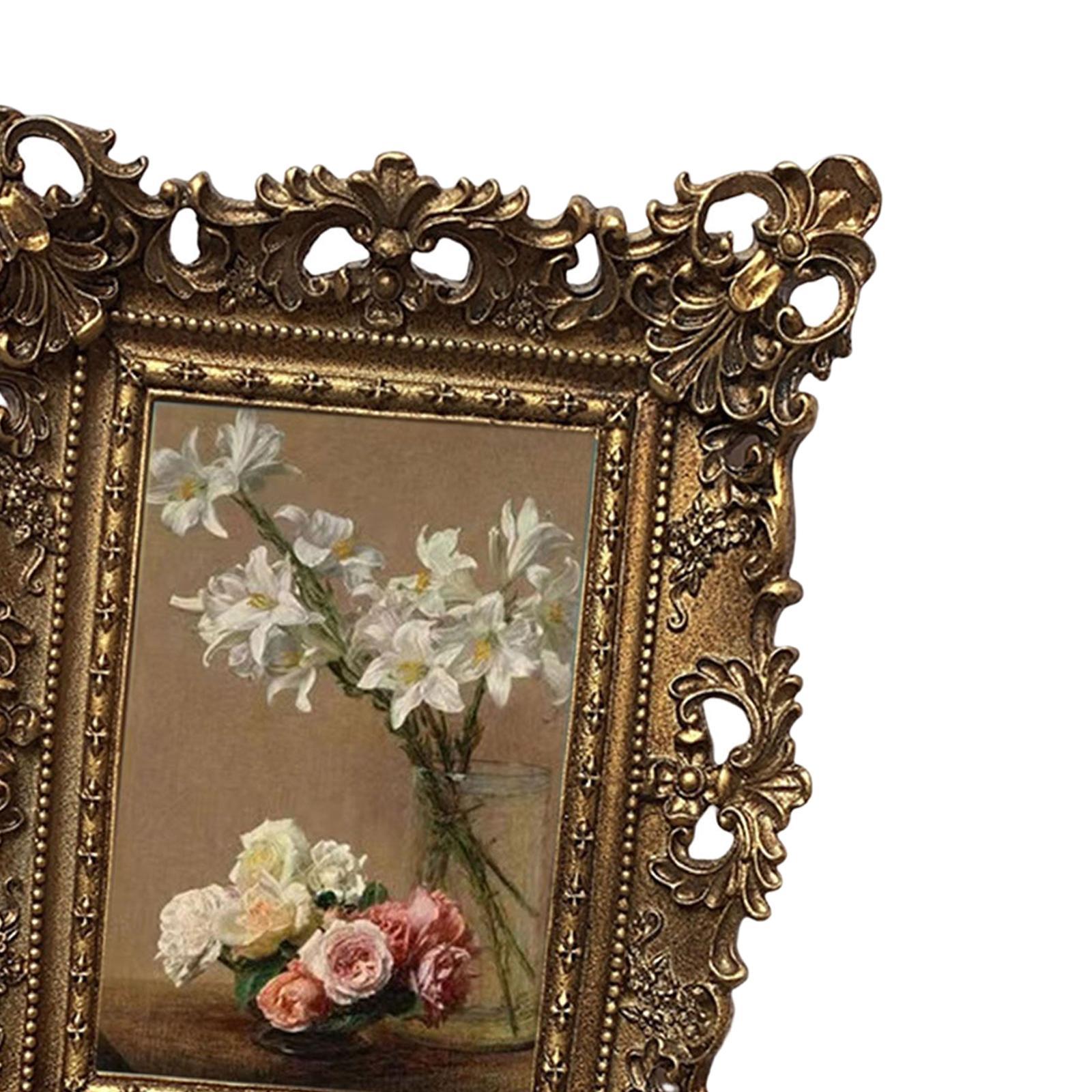 Vintage Style Resin Photo Frame Picture Display Holder Embossed Frame