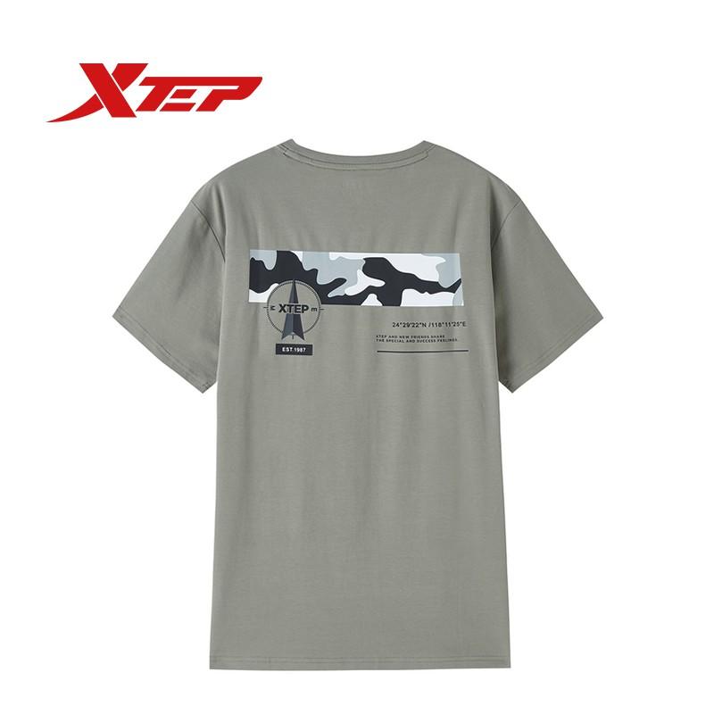 Áo Thun nam dáng thể thao Xtep, chất liệu cotton mềm mịn, dòng áo phông nam cổ tròn basic 980329010255