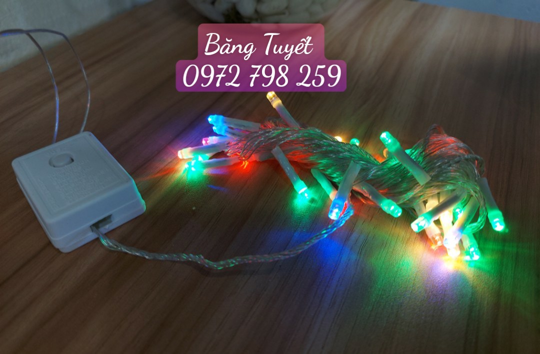 ĐÈN CHỚP LED DÂY BẨY MÀU 5M CÓ CHỈNH CHẾ ĐỘ NHÁY , CÓ CHÂN CẮM