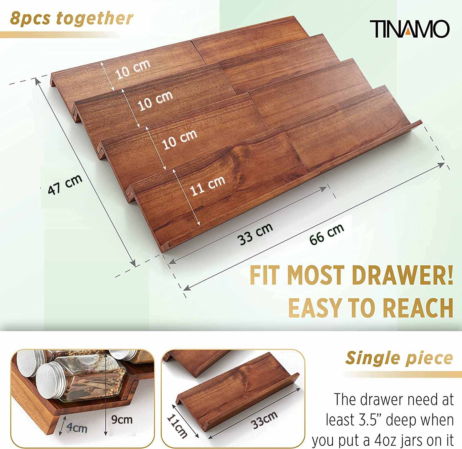 KỆ GIA VỊ 4 TẦNG CHO NGĂN KÉO, KHAY ĐỰNG GIA VỊ CHO HỘC TỦ NHÀ BẾP