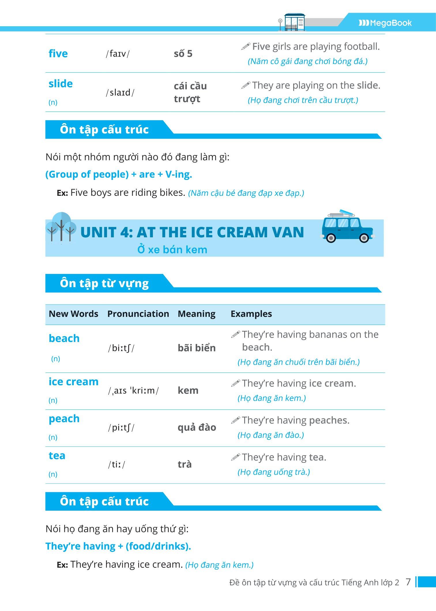 Đề Ôn Tập Từ Vựng Và Cấu Trúc Tiếng Anh Lớp 2