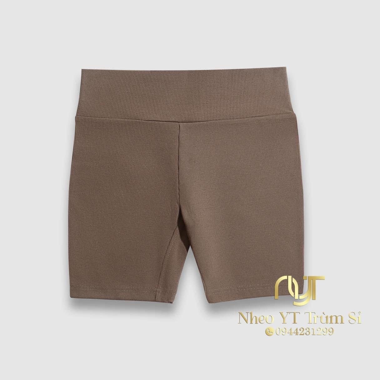 Quần legging nữ đùi, quần đùi vải tăm cottong 2 màu đơn giản