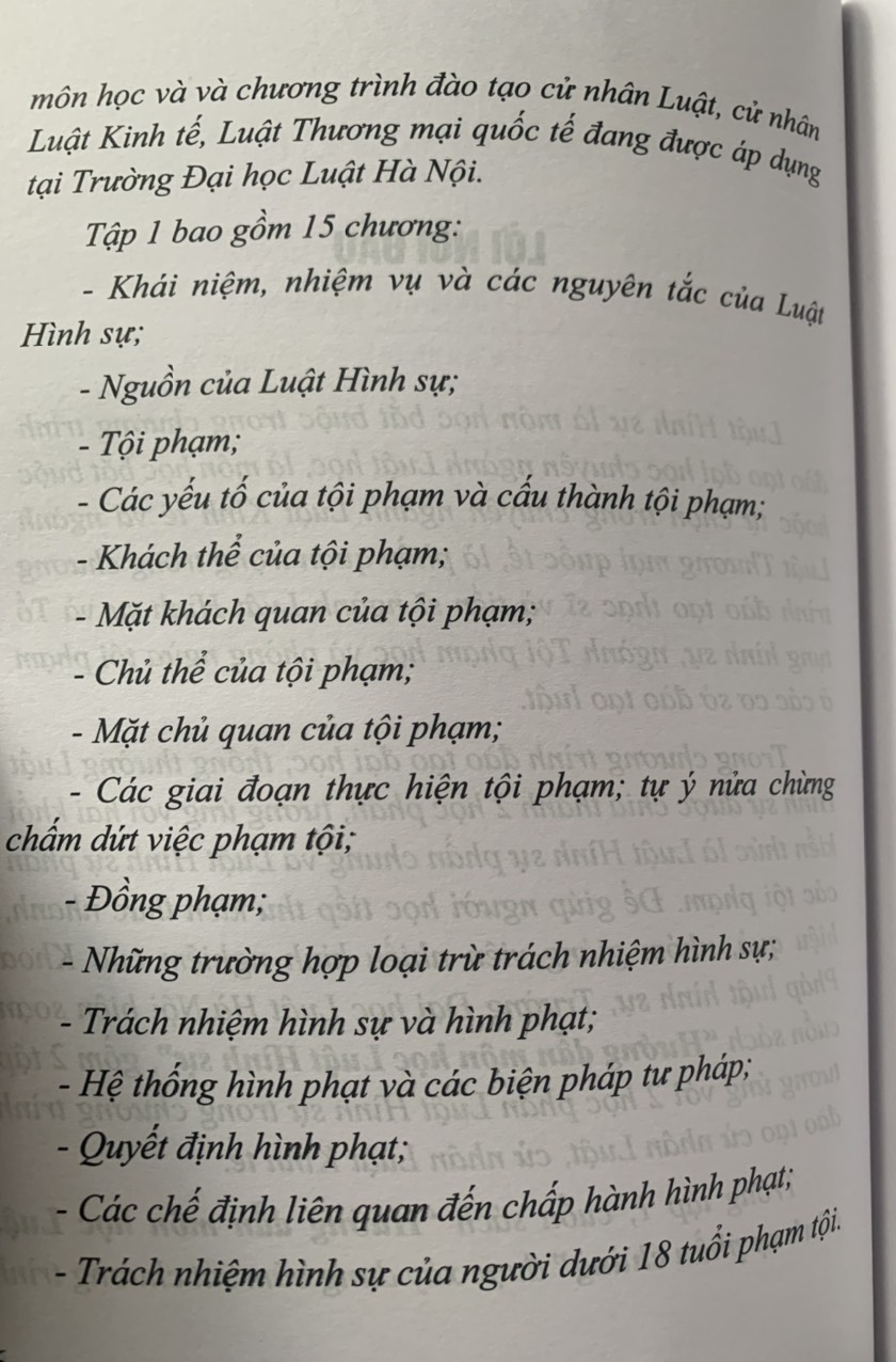 Hướng dẫn môn học Luật hình sự - Tập 1 (phần chung)