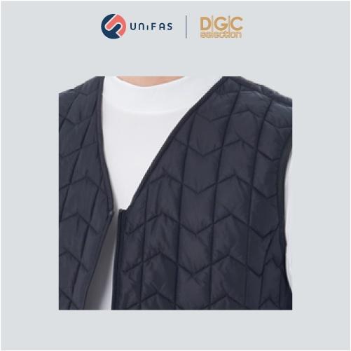 Áo phao gile nam cao cấp siêu nhẹ cổ chéo chần bông máy lập trình DGC - WAJKBA09M