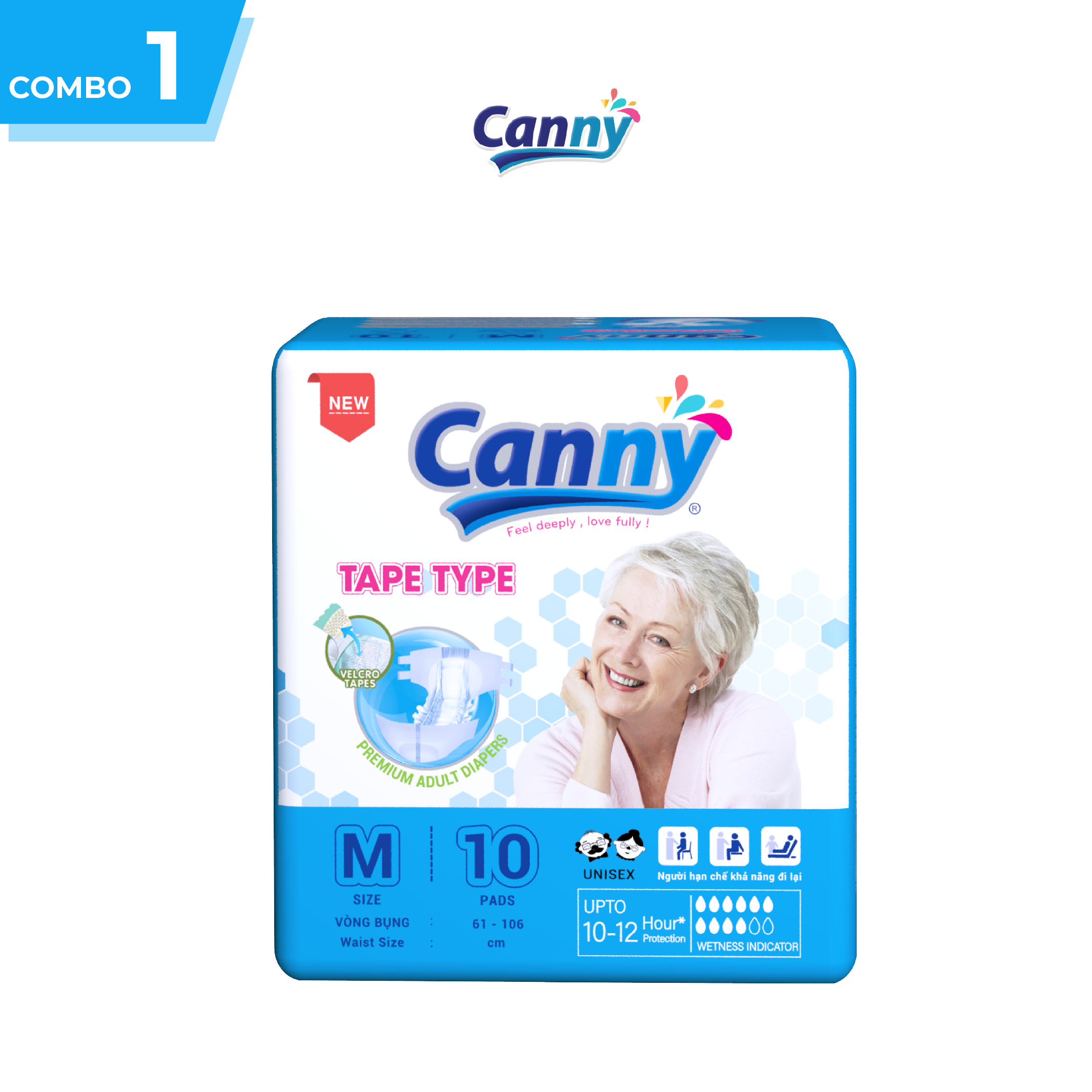 Tã Dán Người Lớn Canny Siêu Thấm Size M10, M/L10, XL10 (10miếng)