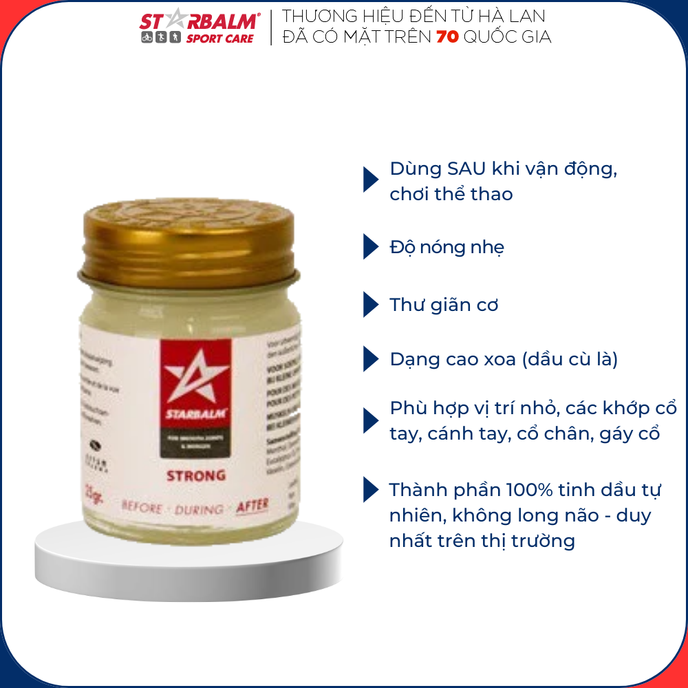 Combo 6 Lọ Dầu Cù Là Starbalm - Hà Lan 25g ( Strong) 