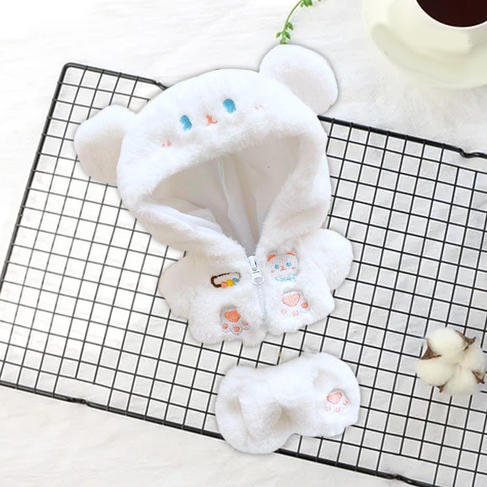 7.8 inch Doll Dress up Zipper Coat Pants Set Doll Changing Clothes, Fashion Doll Plush Clothes for Doll
