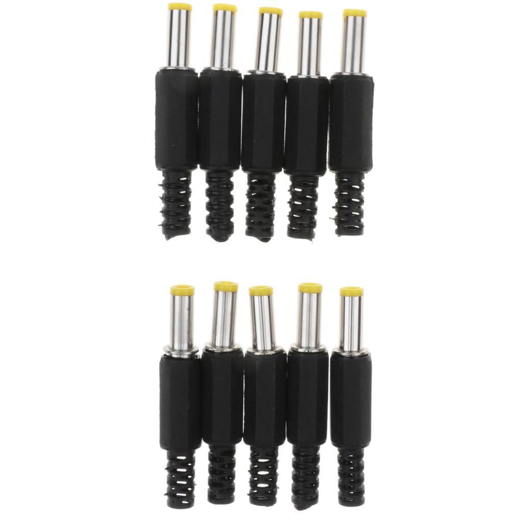 10Piece 5.5x2.5mm DC 5525 Power Male Plug  Connector Adapter Black