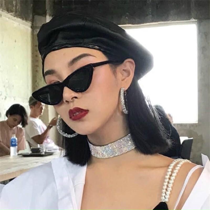 Kính mắt kính mắt mèo thời trang [] đi biển đi chơi đa năng siêu hot ulzzang hai màu đen/trắng