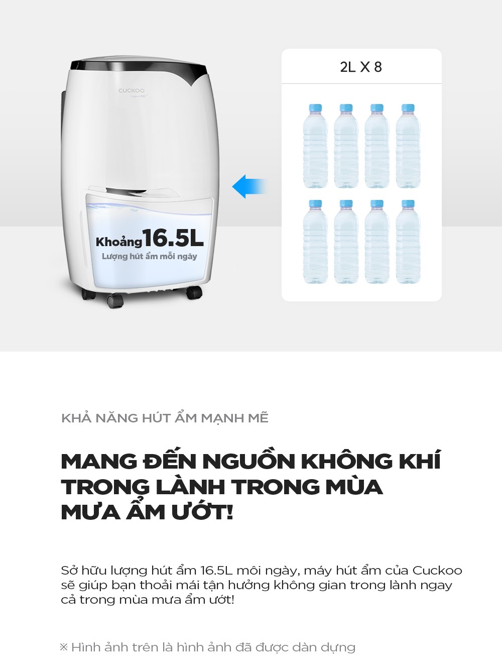 Máy Lọc Không Khí Hút Ẩm Cuckoo DH-Z16AF45FG-Hàng Chính Hãng