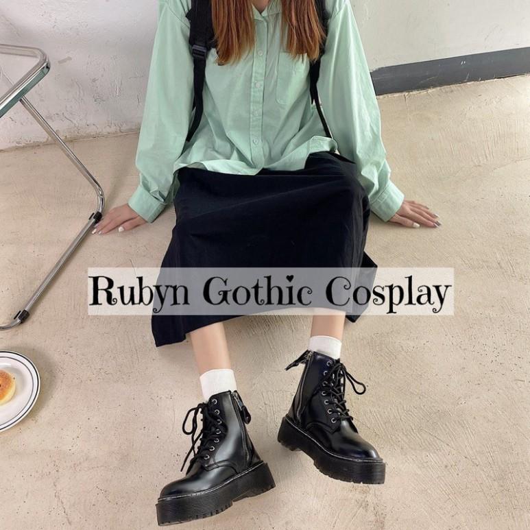 Giày Boots Chiến Binh Dr Khoá Kéo Cá Tính Mã K233