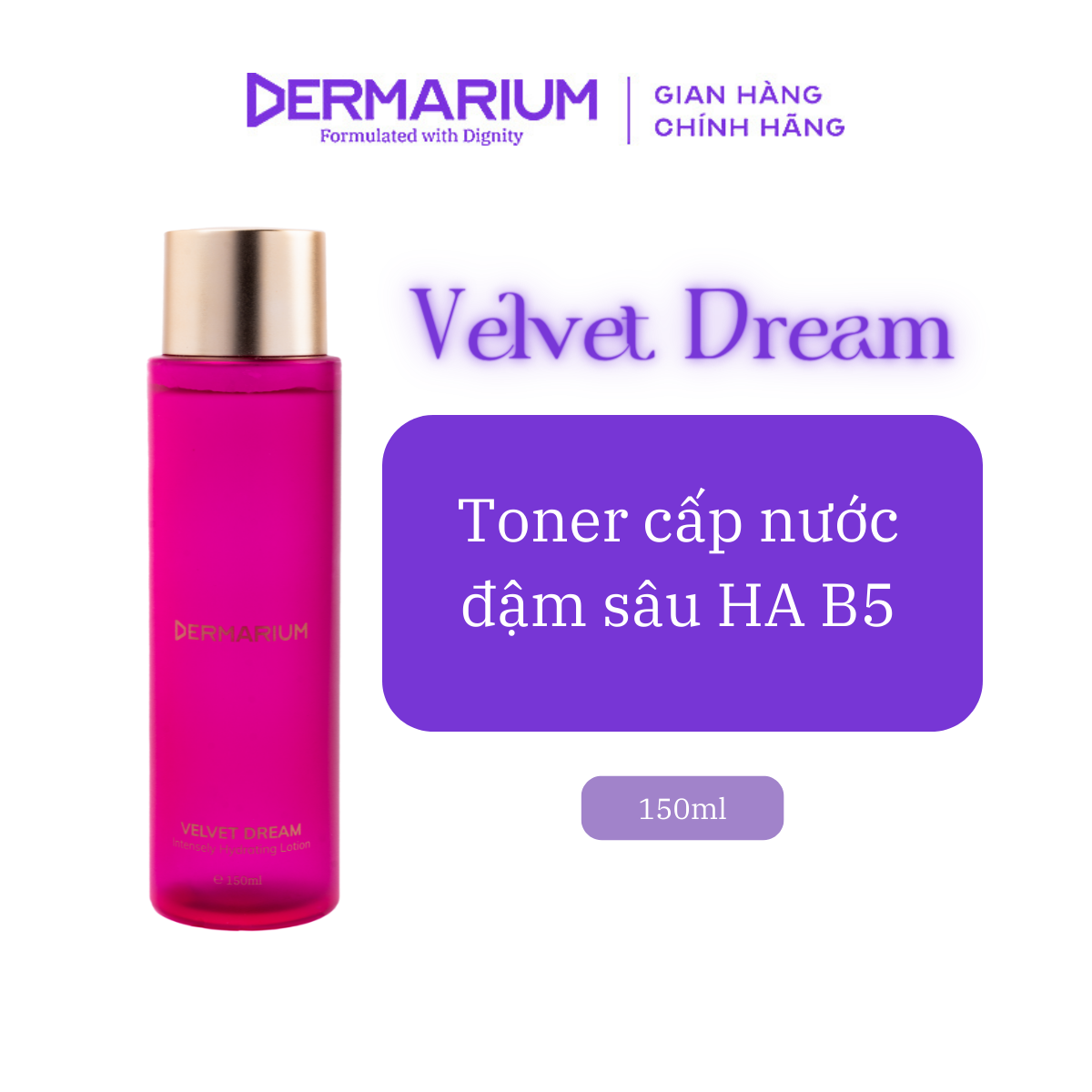 Toner (Nước Cân Bằng) Dermarium Dưỡng Ẩm Velvet Dream 150ml
