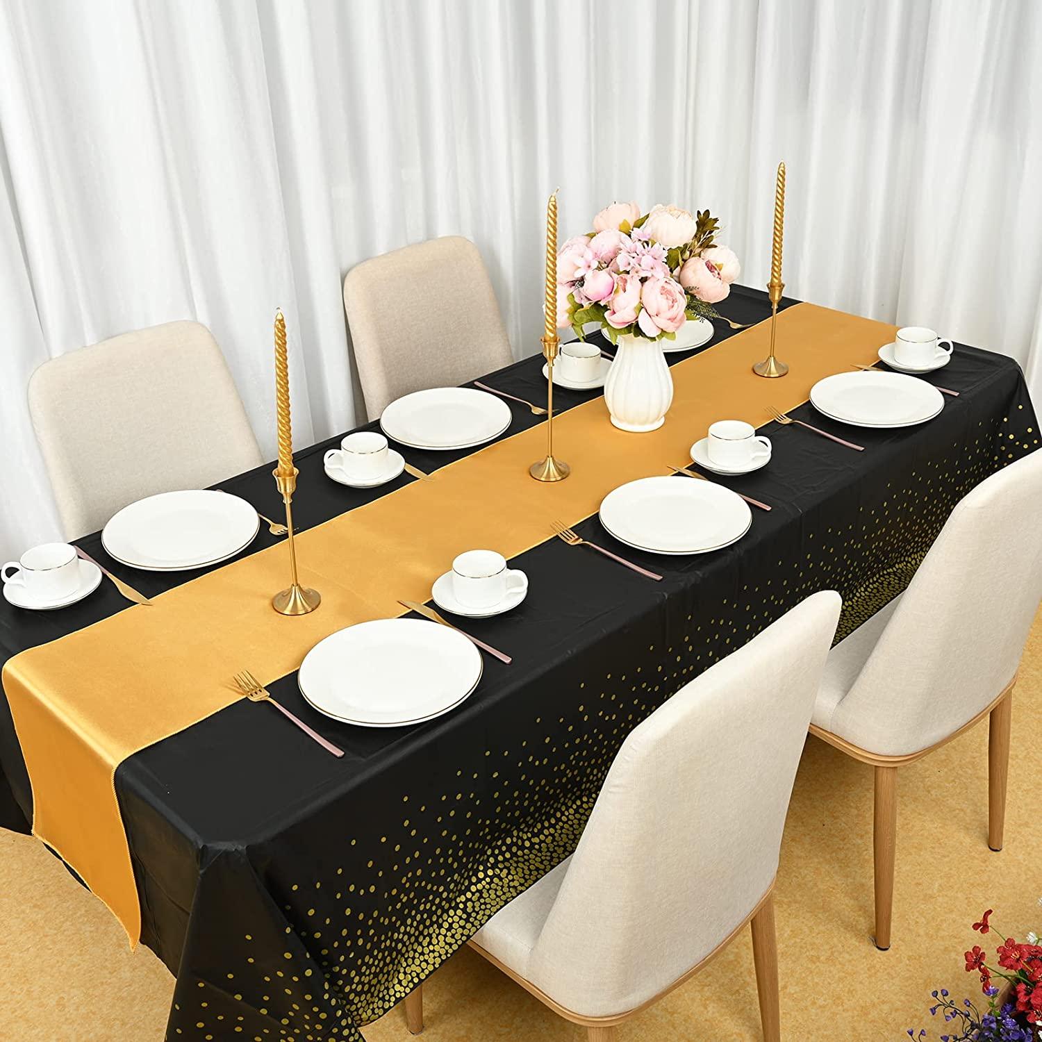 2 chiếc Khăn trải bàn Khăn trải bàn Khăn trải bàn màu đen dùng một lần