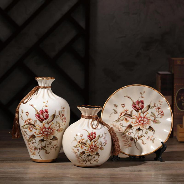 Bộ lục bình tranh đĩa hoa mẫu đơn Bộ lục bình tranh đĩa hoa mẫu đơn