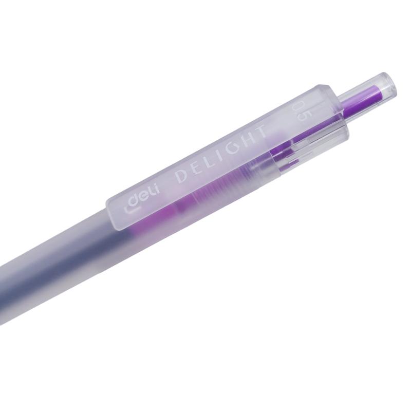 Bút Gel Delight 0.5 mm - Deli EG118-PR - Mực Tím