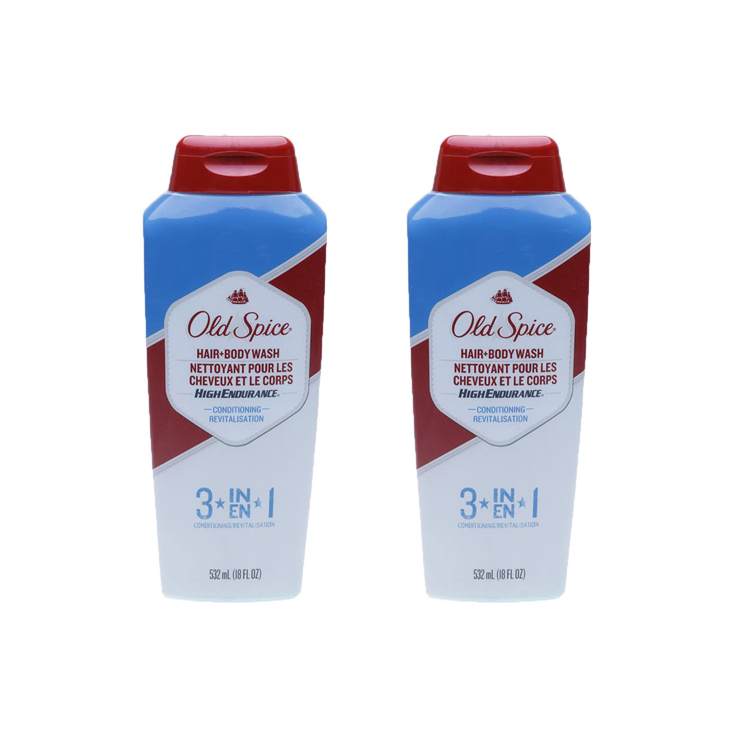 Combo 2 chai dầu tắm gội xả 3 in 1 Old Spice High Endurance 532ml - USA