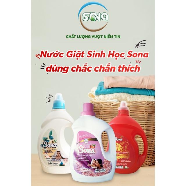 Nước giặt sinh học SONA 4.2L giặt xả quần áo 2 trong 1 hương hoa tự nhiên 