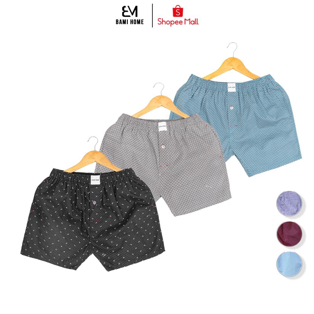 Quần đùi cotton mẫu ngẫu nhiên BAMI HOME quần mặc ngủ mặc nhà có túi mềm mại thoáng mát QNCT2- 003