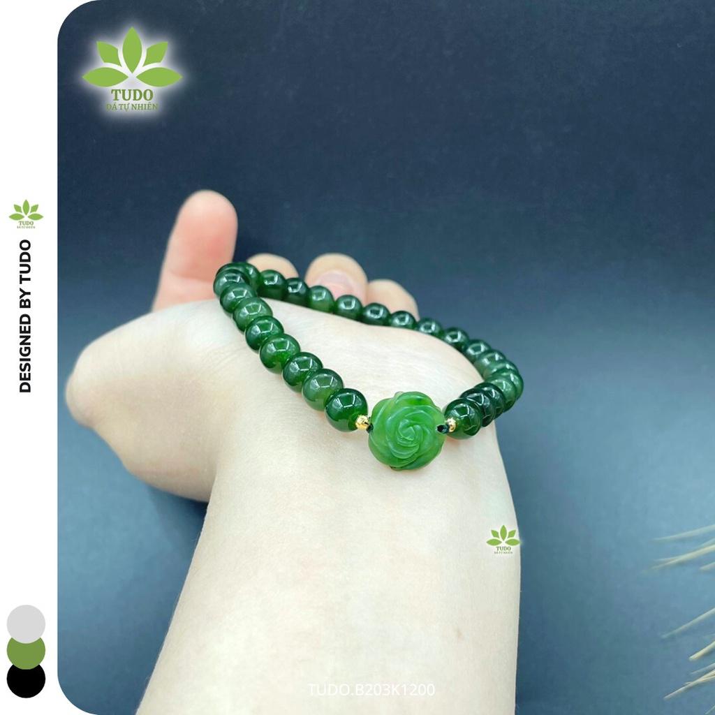 Vòng Tay Nữ Đẹp - Vòng Phong Thủy Đa Mệnh TUDO B203K1200 VCVNB AU10K Charm Hoa Mẫu Đơn CDNB