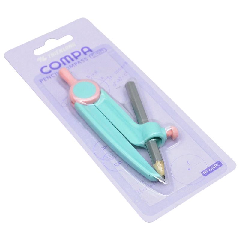 Bộ Compa Kèm Bút Chì Gỗ - Thiên Long C-021 (Mẫu Màu Giao Ngẫu Nhiên)