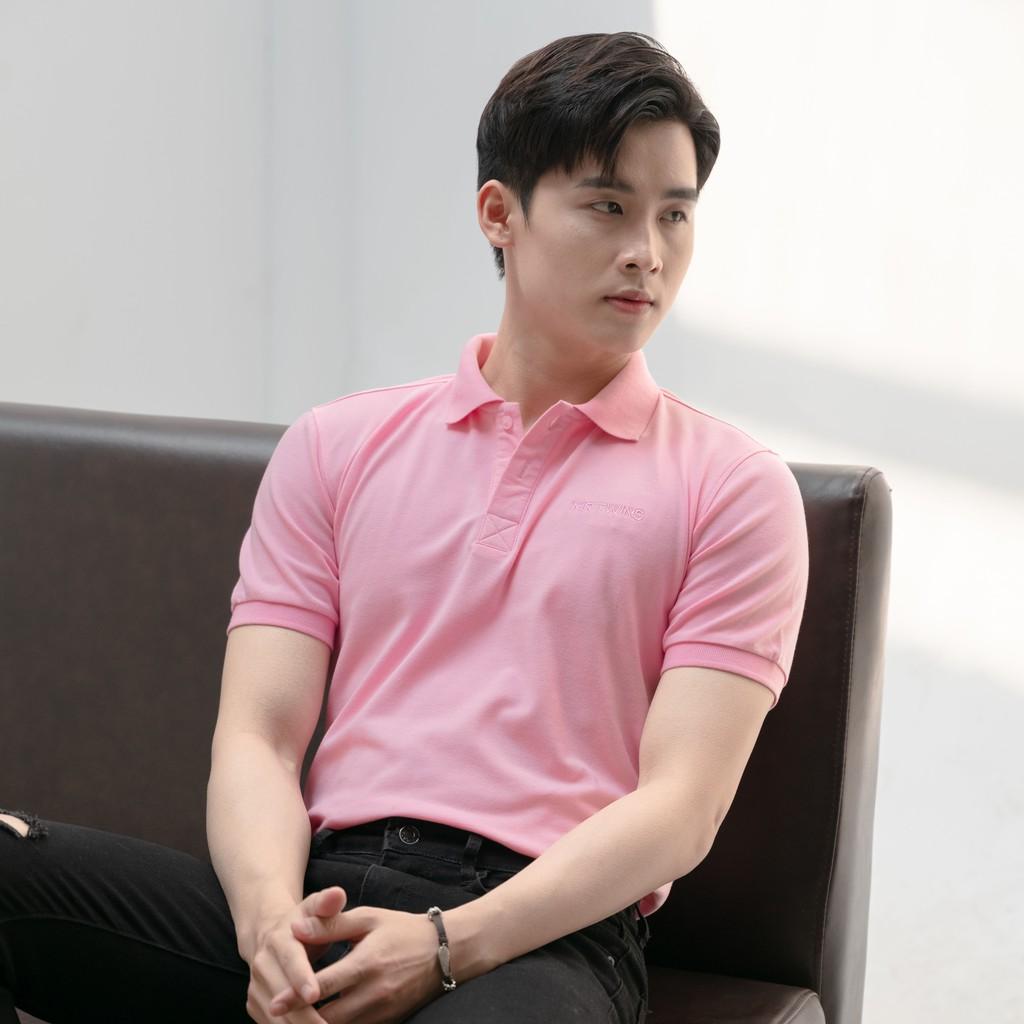Áo Thun Polo Nam Cổ Bẻ Basic Màu Hồng Phấn Vải Cotton Cá Xấu Thương Hiệu Mr Twins