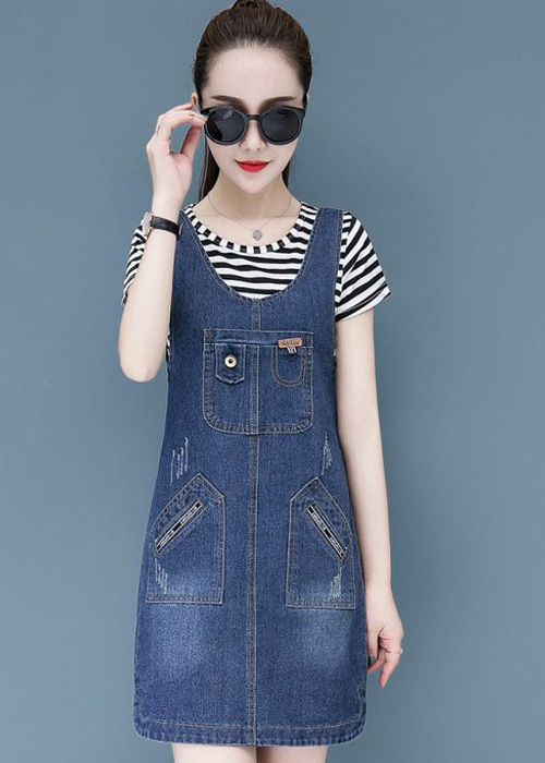 Đầm Yếm Jeans Nữ Cách Điệu D790