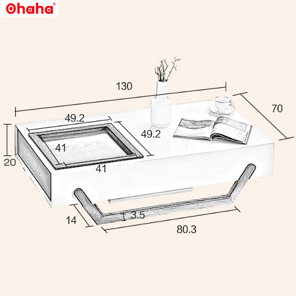 Bàn trà sofa OHAHA kiểu dáng độc đáo - BT009