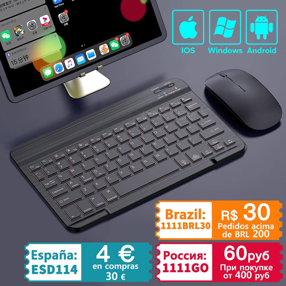 Máy Tính Bảng Bàn Phím Không Dây Cho iPad Samsung Xiaomi Huawei Teclado Bluetooth-Tương Thích Bàn Phím Và Chuột Cho IOS Android Windows