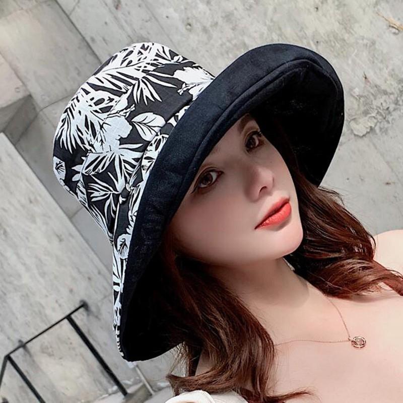 Mũ rộng vành 2 mặt chống nắng dễ dàng gấp mở cho phái nữ