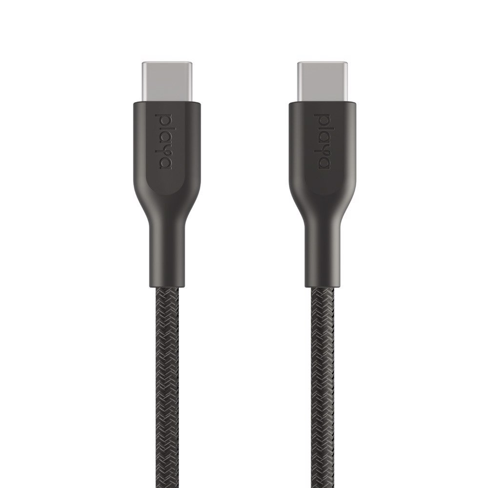 Cáp USB Type C - C, 1 mét, vỏ dù PVC, công suất 60w, màu đen Playa by Belkin - Hàng Chính Hãng - PMBK2004yz1M